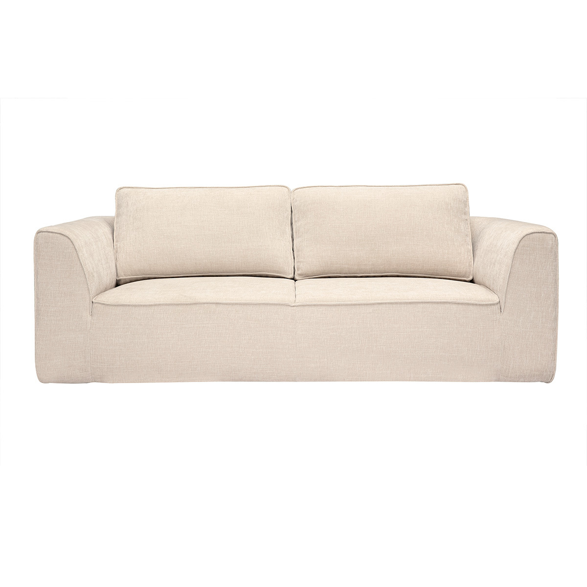 Divano design in tessuto effetto velluto strutturato beige 3 posti GRAMMY