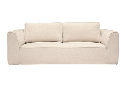 Divano design in tessuto effetto velluto strutturato beige 3 posti GRAMMY