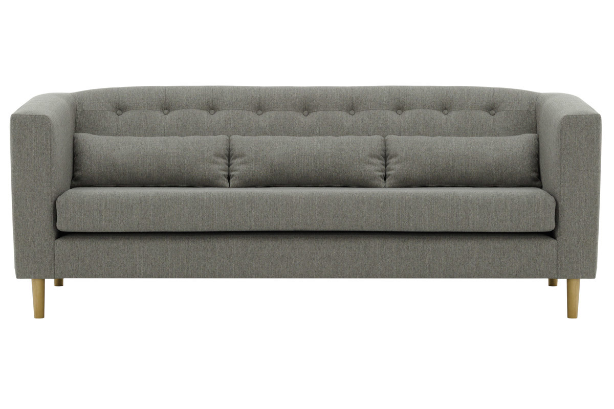 Divano design in tessuto grigio chiaro 3 posti FRANN