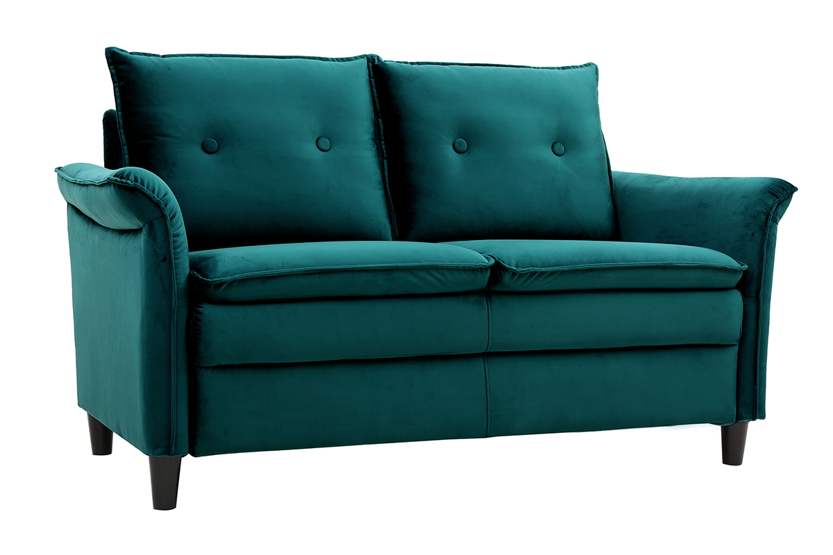 Divano design in velluto petrolio 2 posti CLIFF