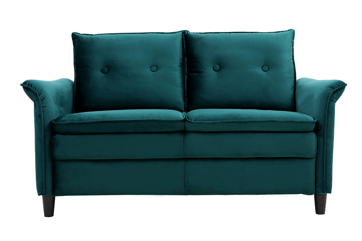 Divano design in velluto petrolio 2 posti CLIFF