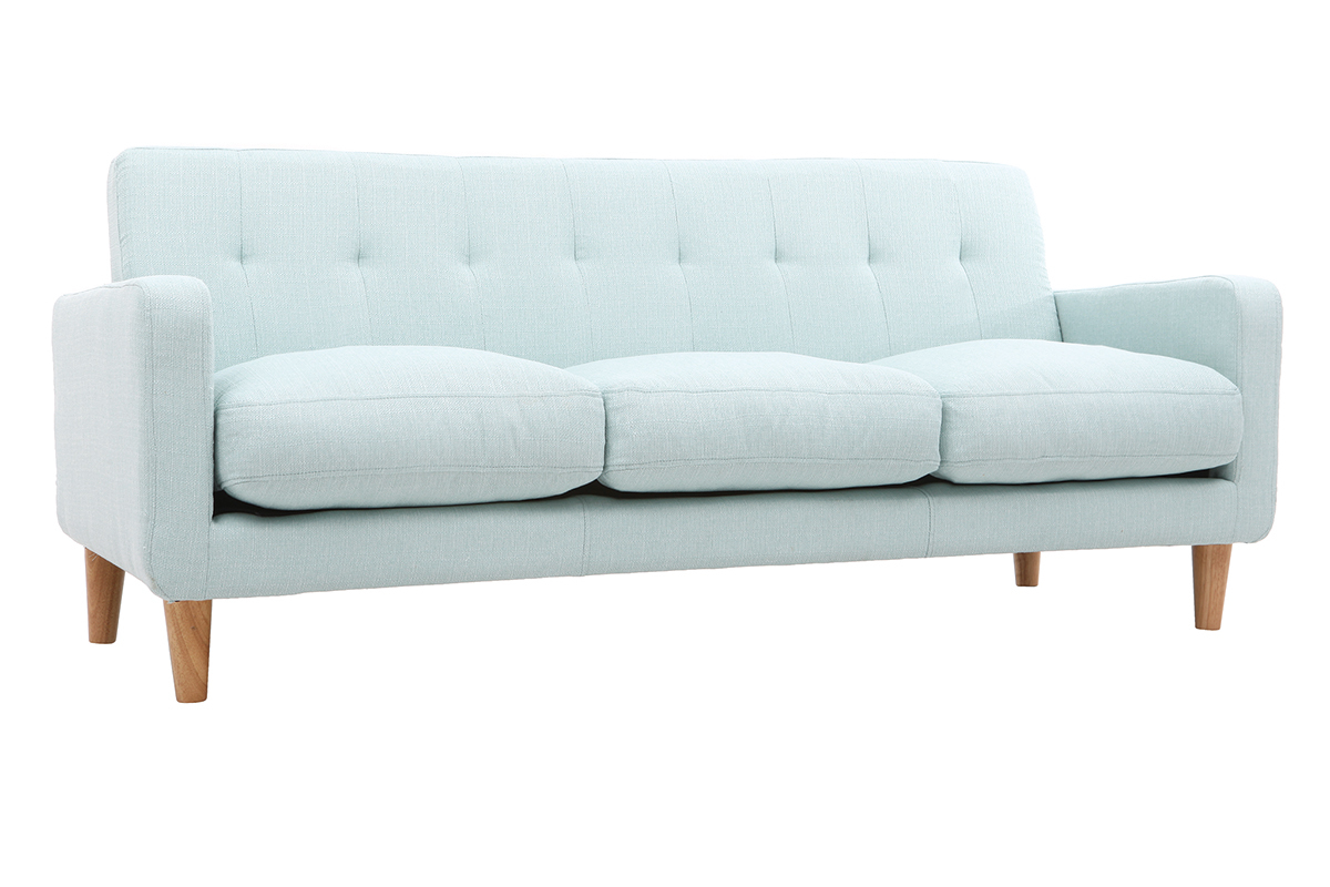 Divano design scandinavo 3 posti tessuto blu marino LUNA