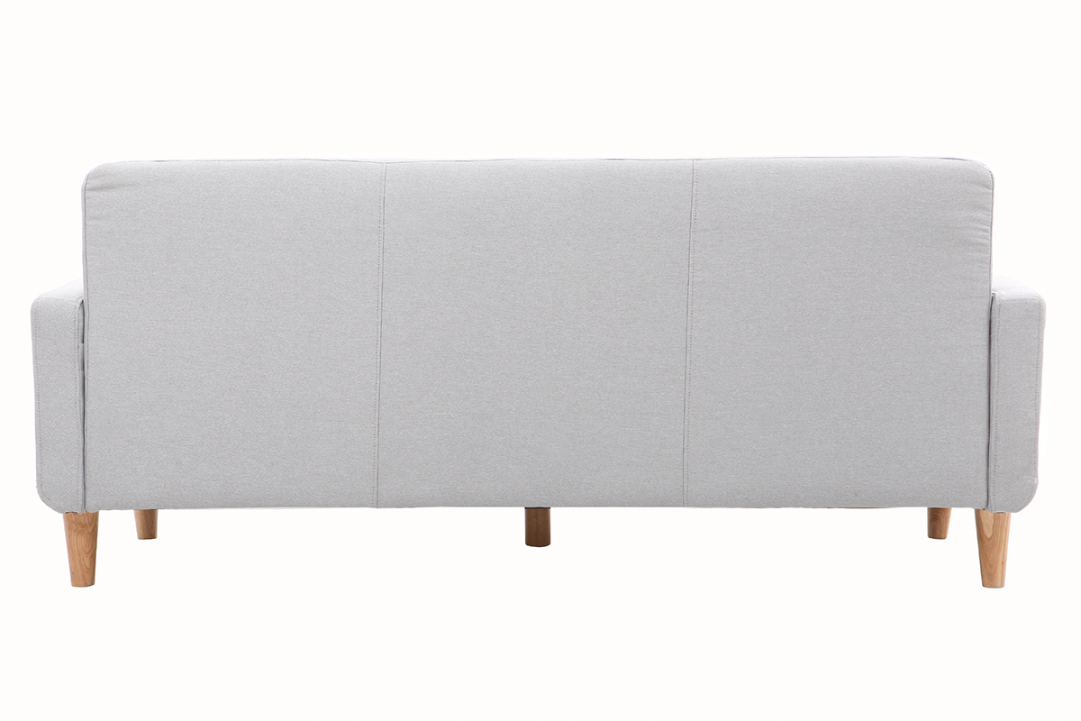 Divano design scandinavo 3 posti tessuto grigio chiaro LUNA