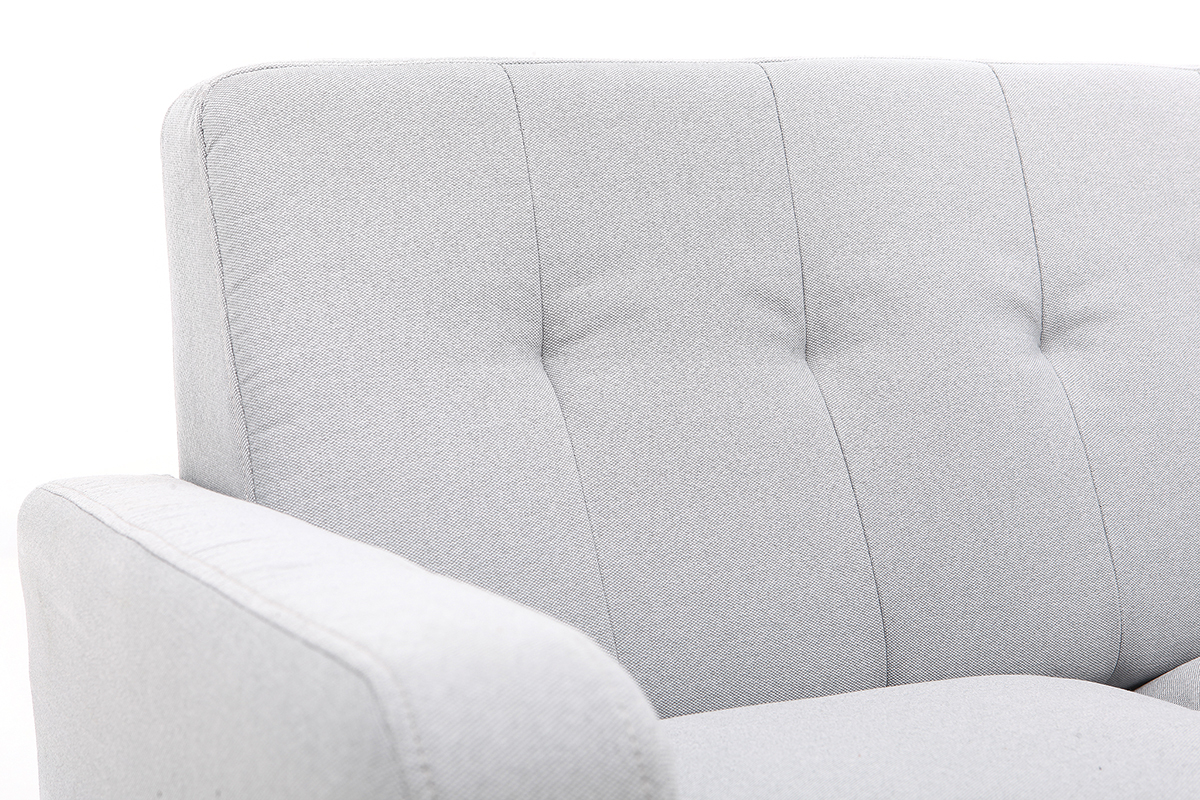 Divano design scandinavo 3 posti tessuto grigio chiaro LUNA