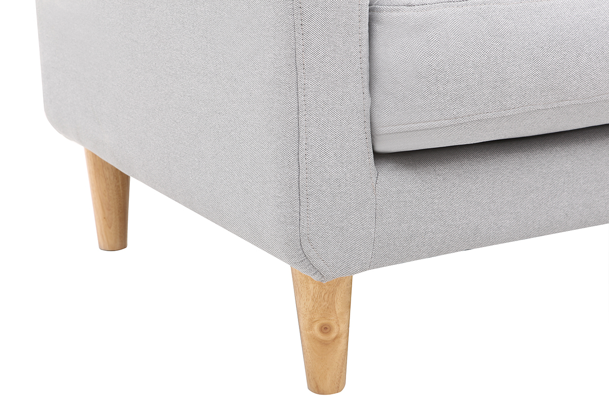 Divano design scandinavo 3 posti tessuto grigio chiaro LUNA