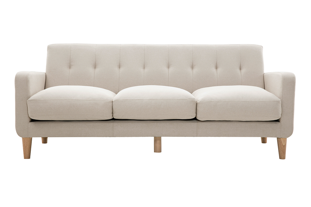 Divano design scandinavo 3 posti tessuto naturale LUNA