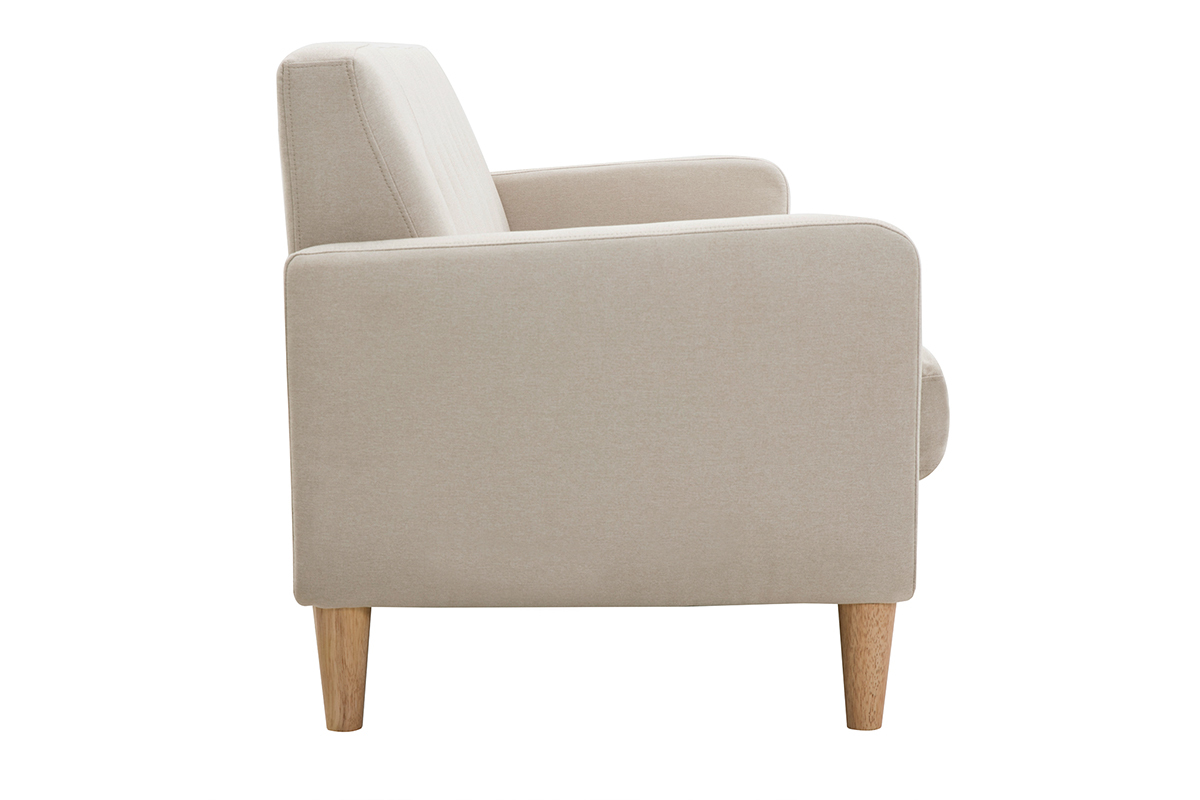 Divano design scandinavo 3 posti tessuto naturale LUNA