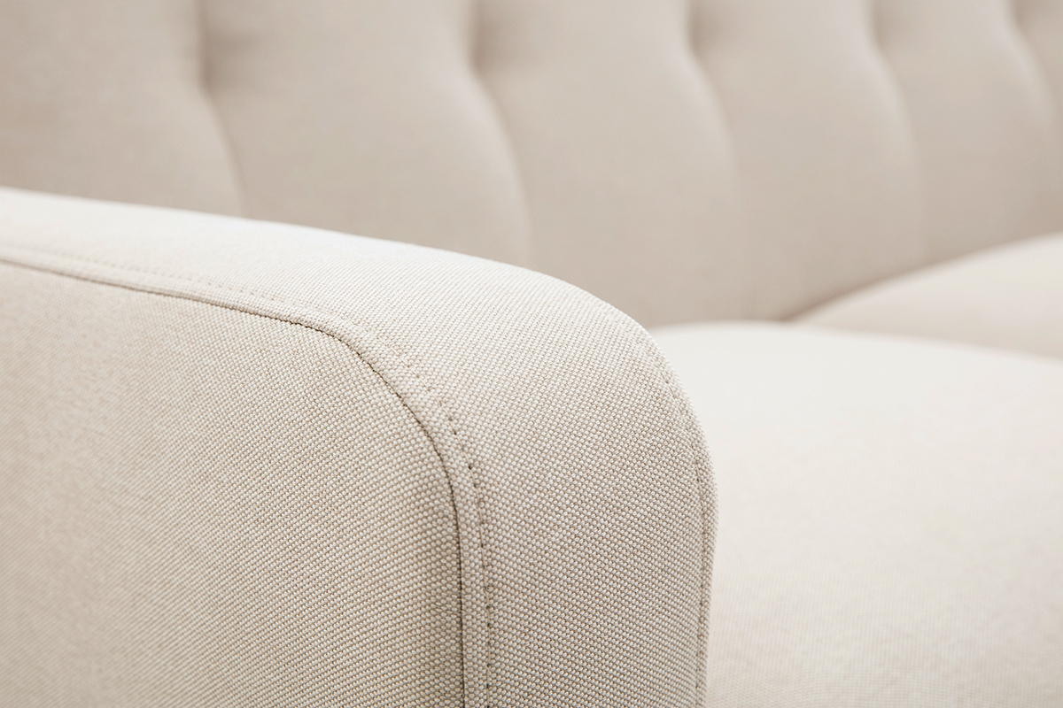 Divano design scandinavo 3 posti tessuto naturale LUNA