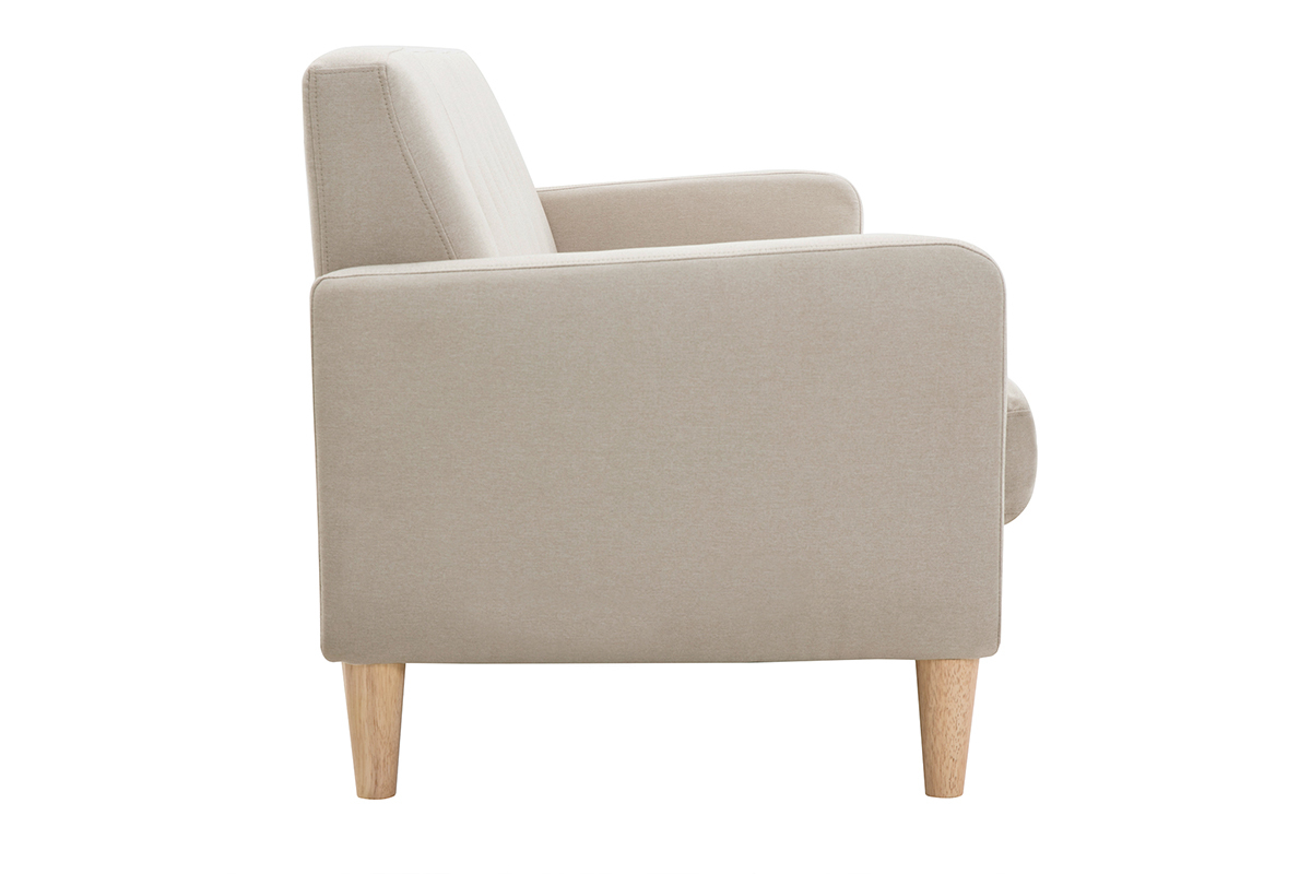 Divano design scandinavo 3 posti tessuto naturale LUNA
