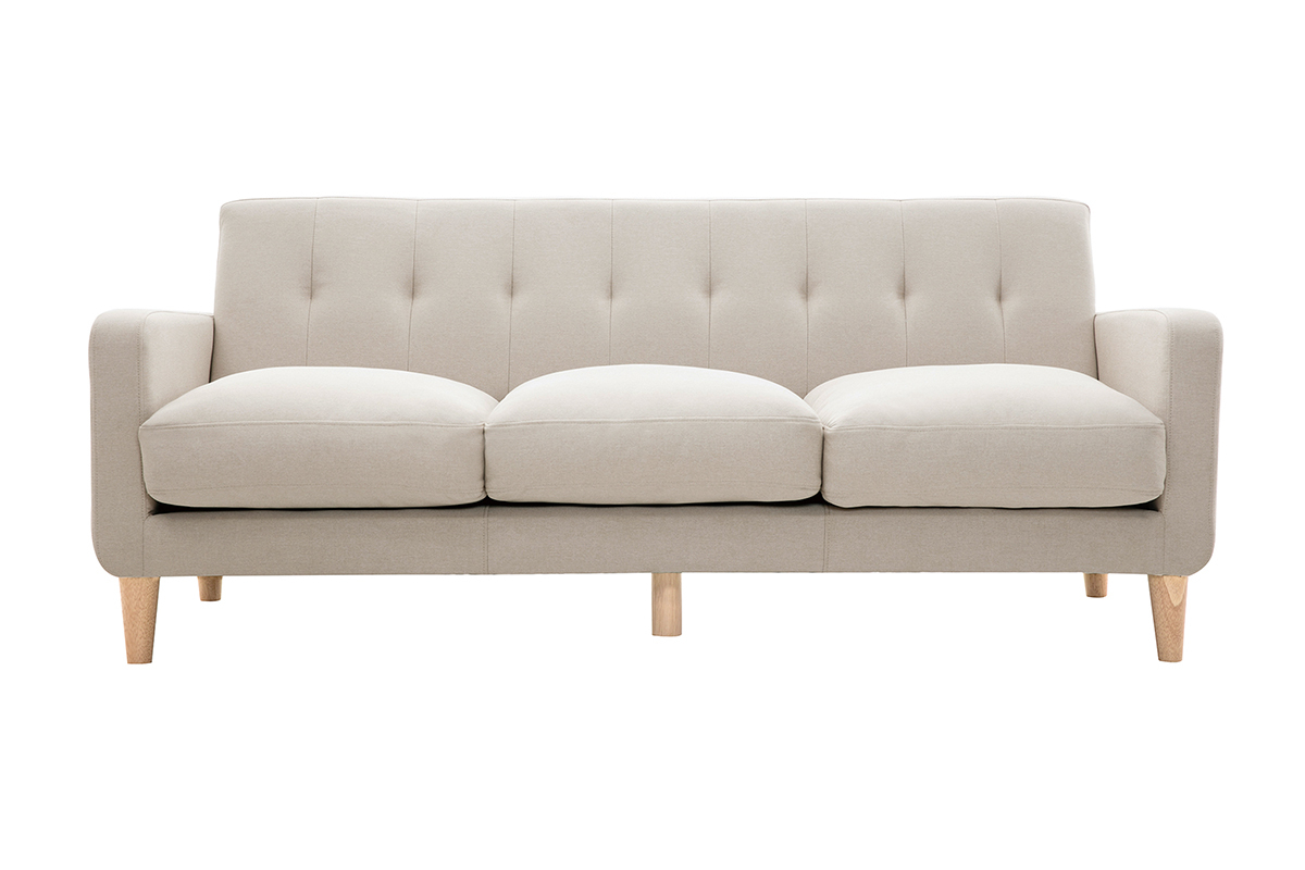Divano design scandinavo 3 posti tessuto naturale LUNA