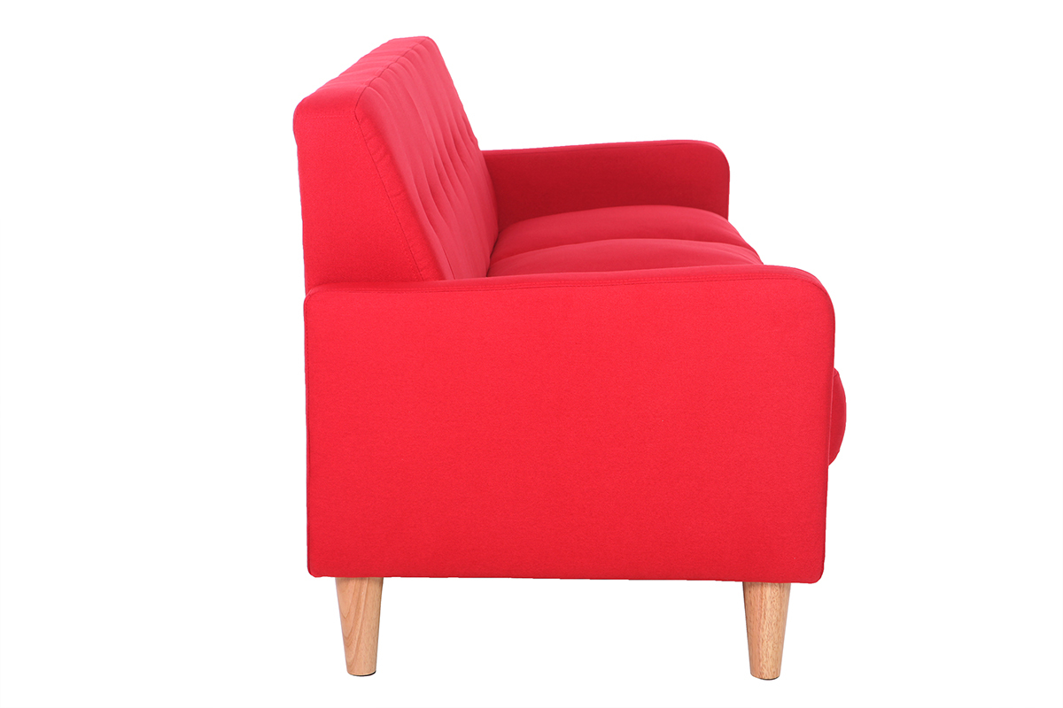 Divano design scandinavo 3 posti tessuto rosso LUNA