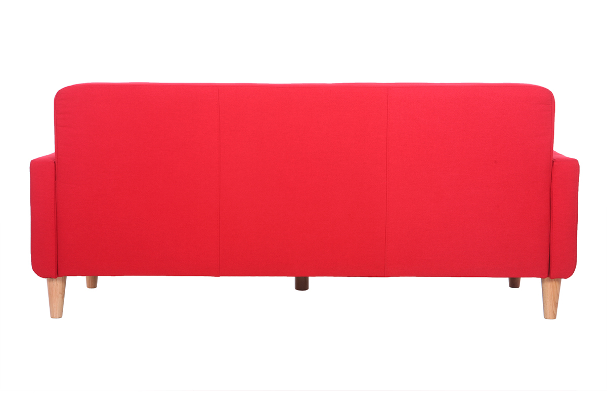 Divano design scandinavo 3 posti tessuto rosso LUNA