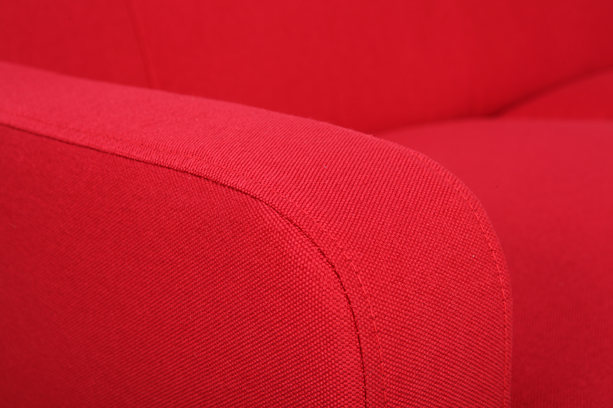 Divano design scandinavo 3 posti tessuto rosso LUNA