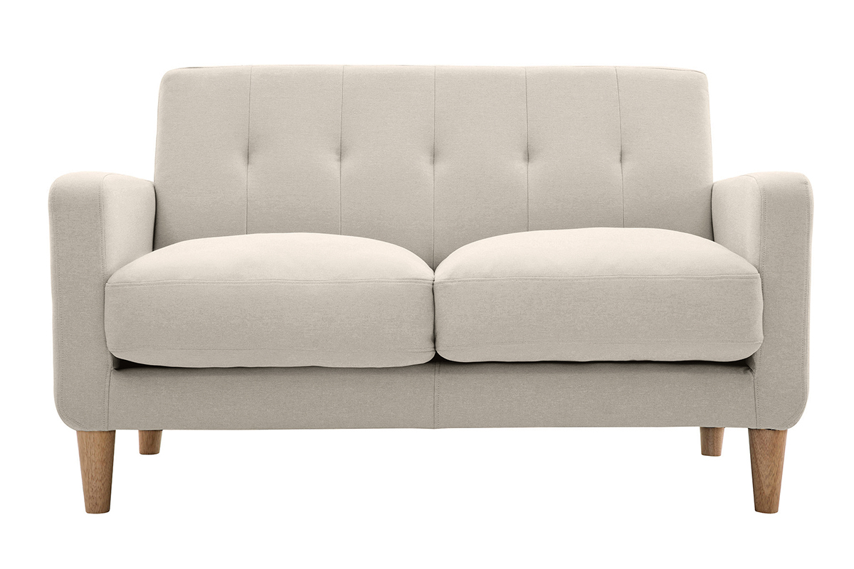 Divano design scandinavo a 2 posti tessuto naturale LUNA