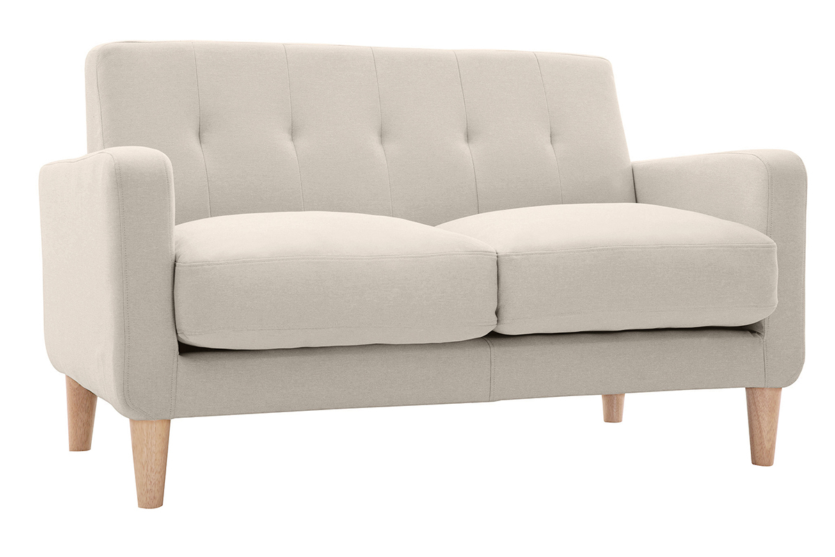 Divano design scandinavo a 2 posti tessuto naturale LUNA