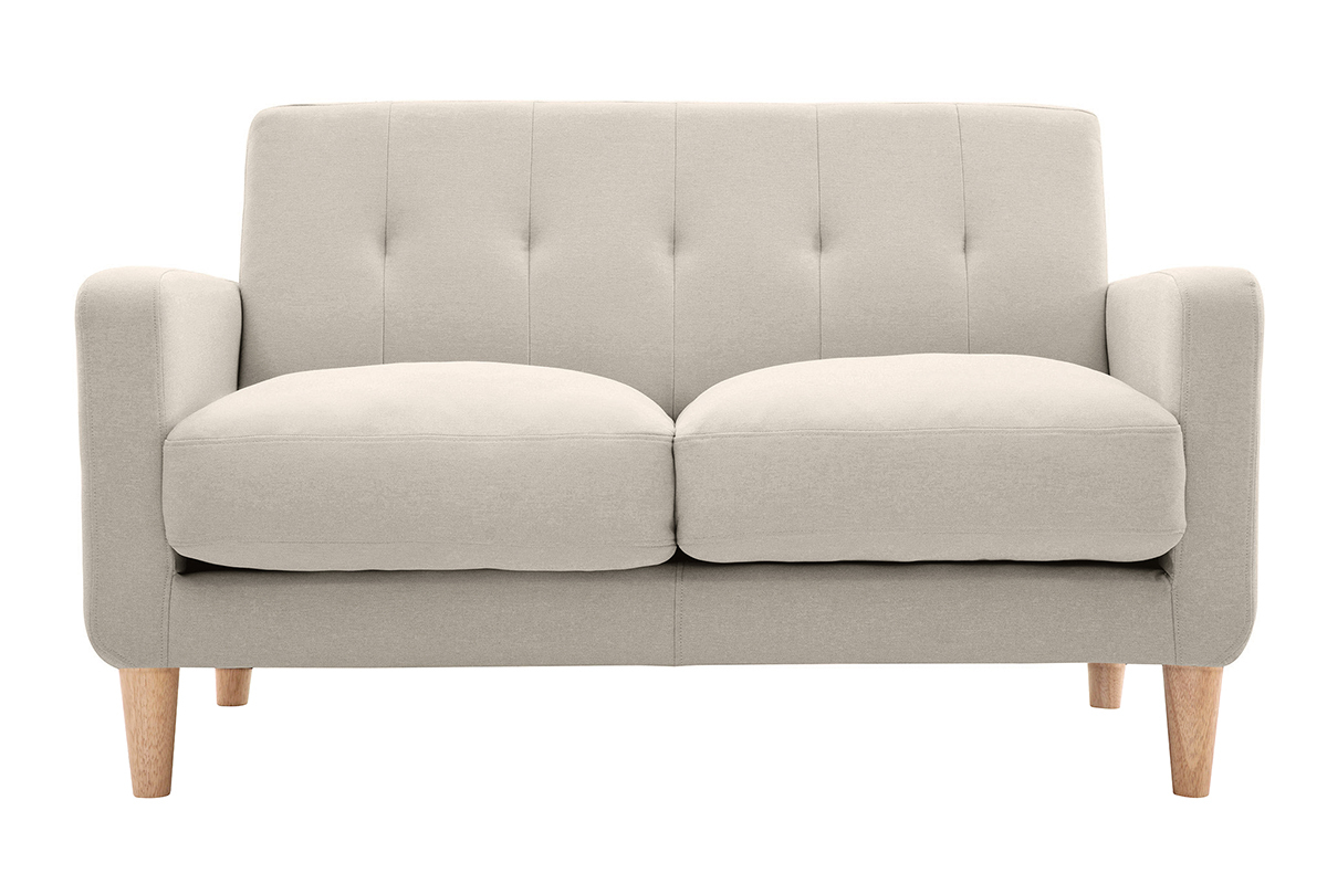 Divano design scandinavo a 2 posti tessuto naturale LUNA