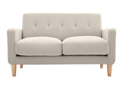 Divano design scandinavo a 2 posti tessuto naturale LUNA - Divano design scandinavo a 2 posti tessuto naturale LUNA