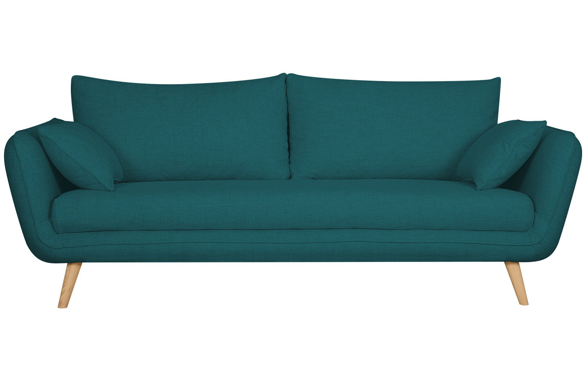 Divano fisso 3 posti blu pavone CREEP