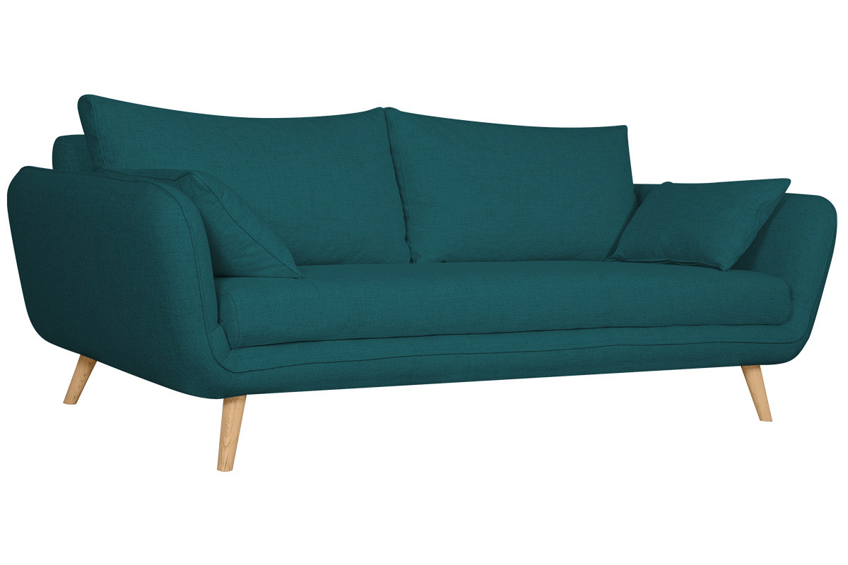 Divano fisso 3 posti blu pavone CREEP