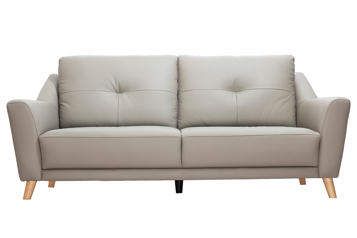 Divano in pelle a 3 posti grigio ARNOLD - pelle di bufalo