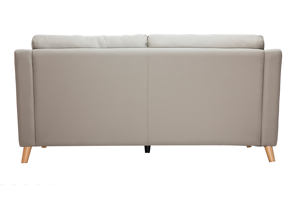 Divano in pelle a 3 posti grigio ARNOLD - pelle di bufalo