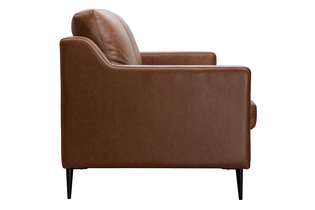 Divano in pelle design 3 posti marrone OXMO - pelle di bufalo