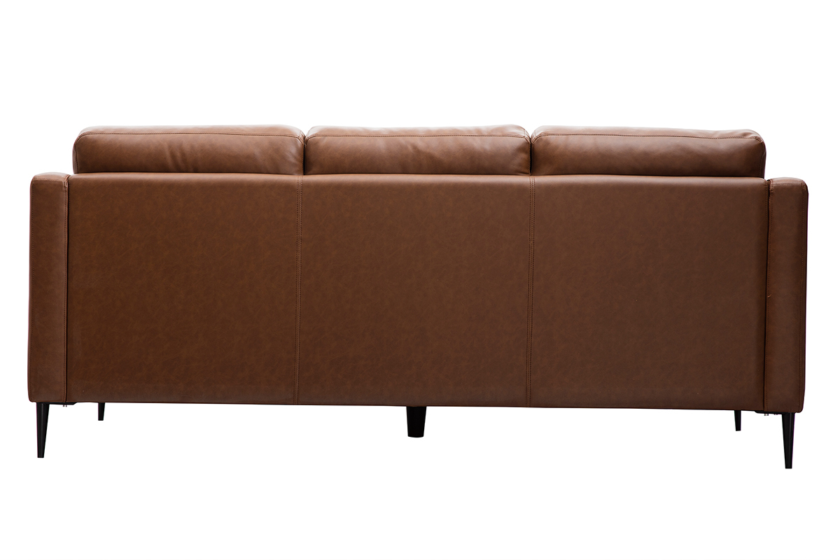 Divano in pelle design 3 posti marrone OXMO - pelle di bufalo