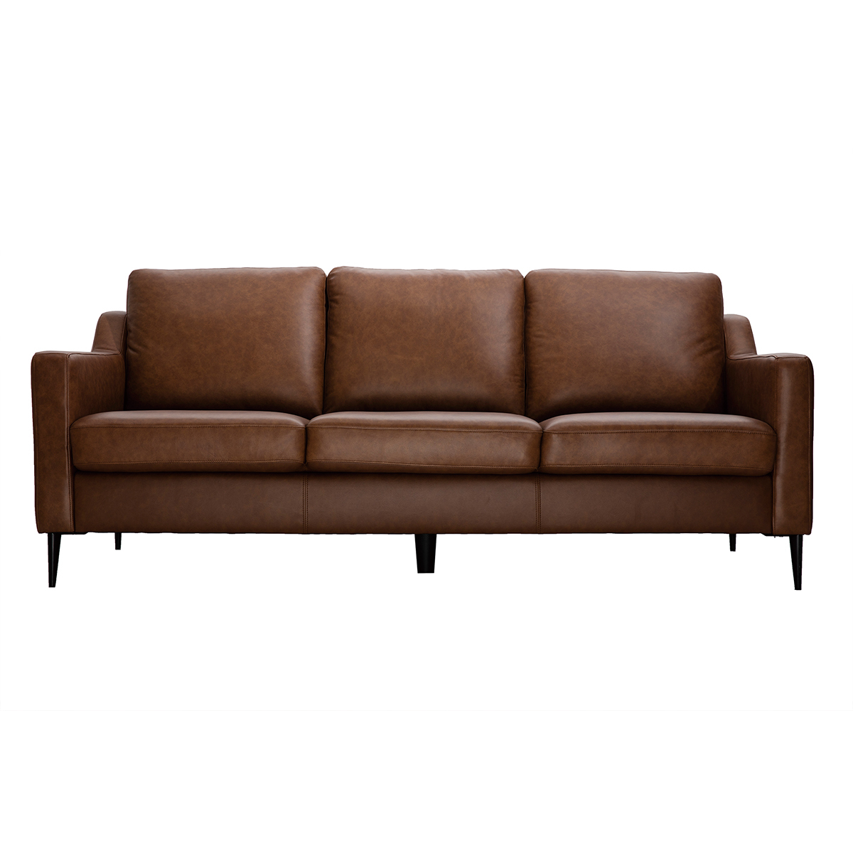 Divano in pelle design 3 posti marrone OXMO - pelle di bufalo