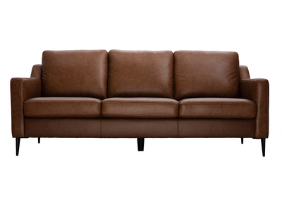 Divano in pelle design 3 posti marrone OXMO - pelle di bufalo