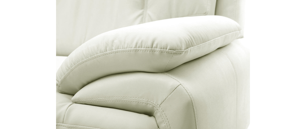 Divano in pelle design bianco 3 posti tamara miliboo