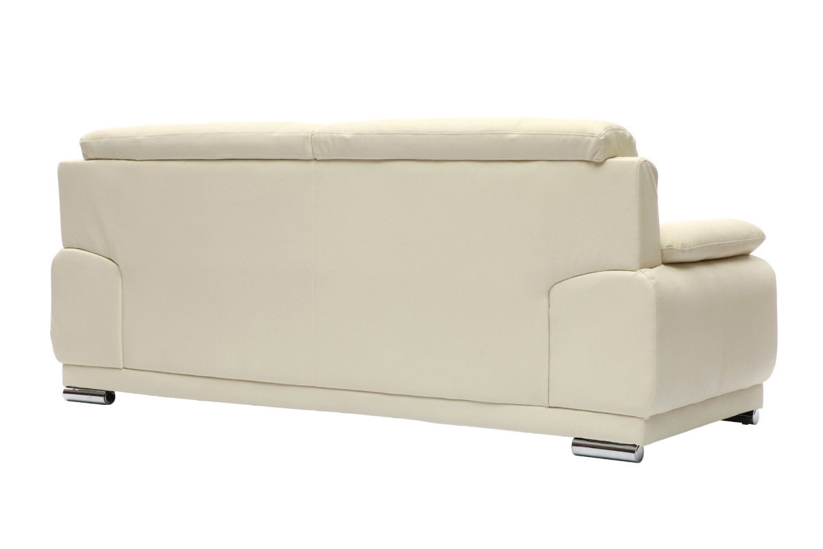 Divano in pelle design colore crema 3 posti TAMARA