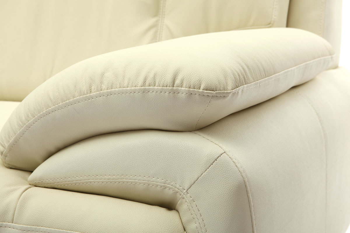 Divano in pelle design colore crema 3 posti TAMARA