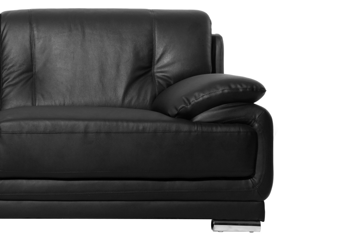 Divano in pelle design nero 3 posti TAMARA