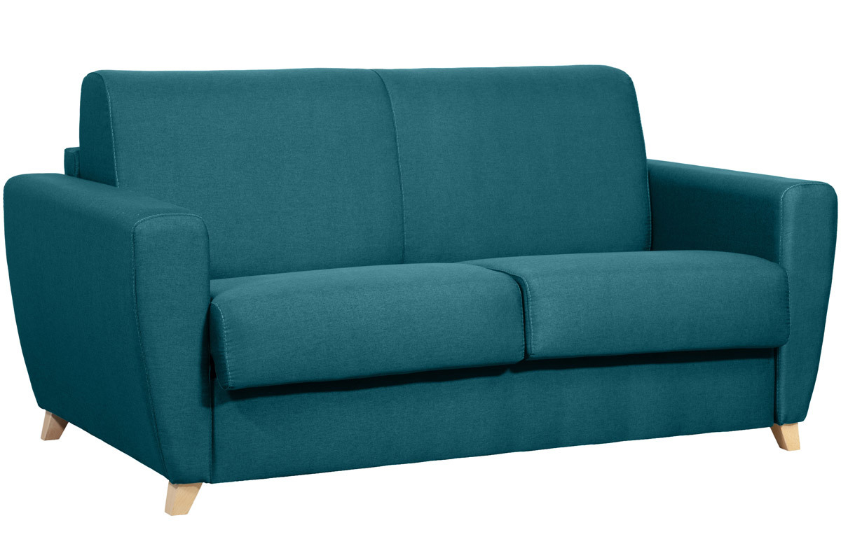 Divano letto 2-3 posti blu anatra materasso L120 cm 12 cm GRAHAM