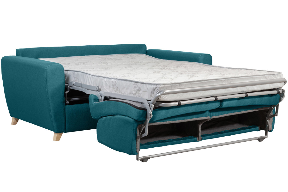 Divano letto 2-3 posti blu anatra materasso L120 cm 12 cm GRAHAM
