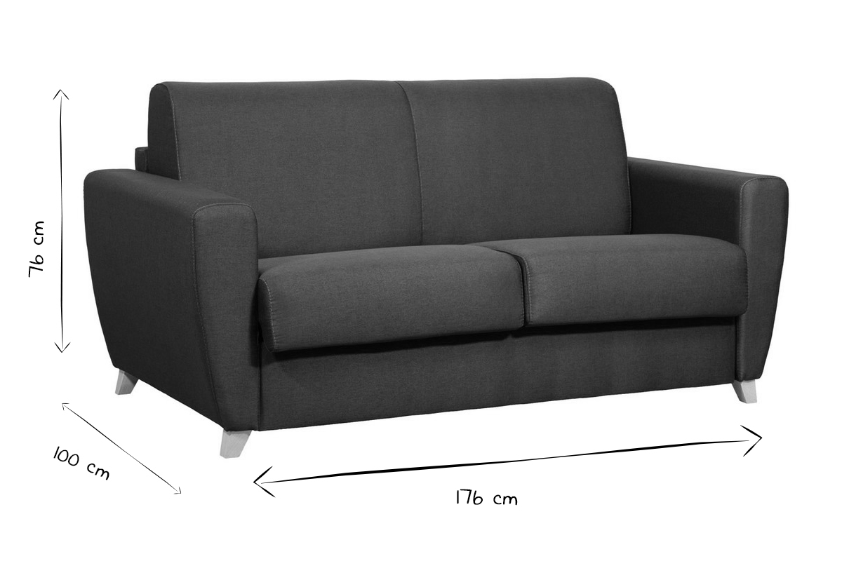 Divano letto 2-3 posti blu anatra materasso L120 cm 12 cm GRAHAM