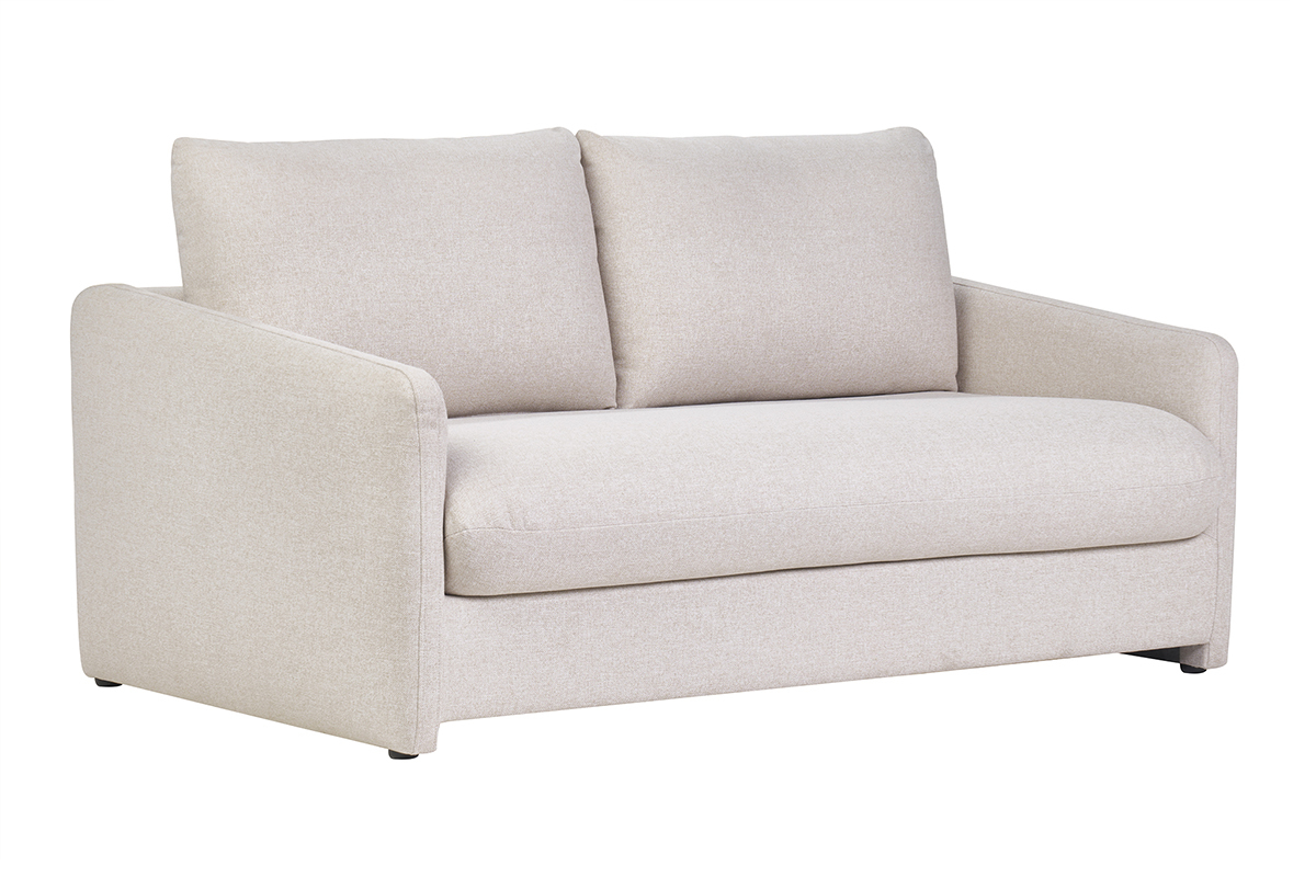 Divano letto 2 posti in tessuto beige PAULIN