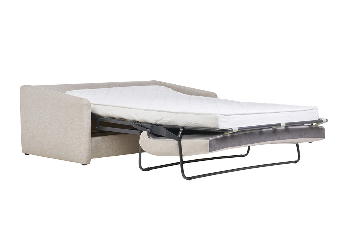 Divano letto 2 posti in tessuto beige PAULIN