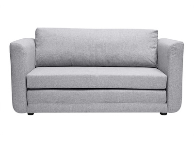 Divano letto 2 posti in tessuto grigio chiaro LEON