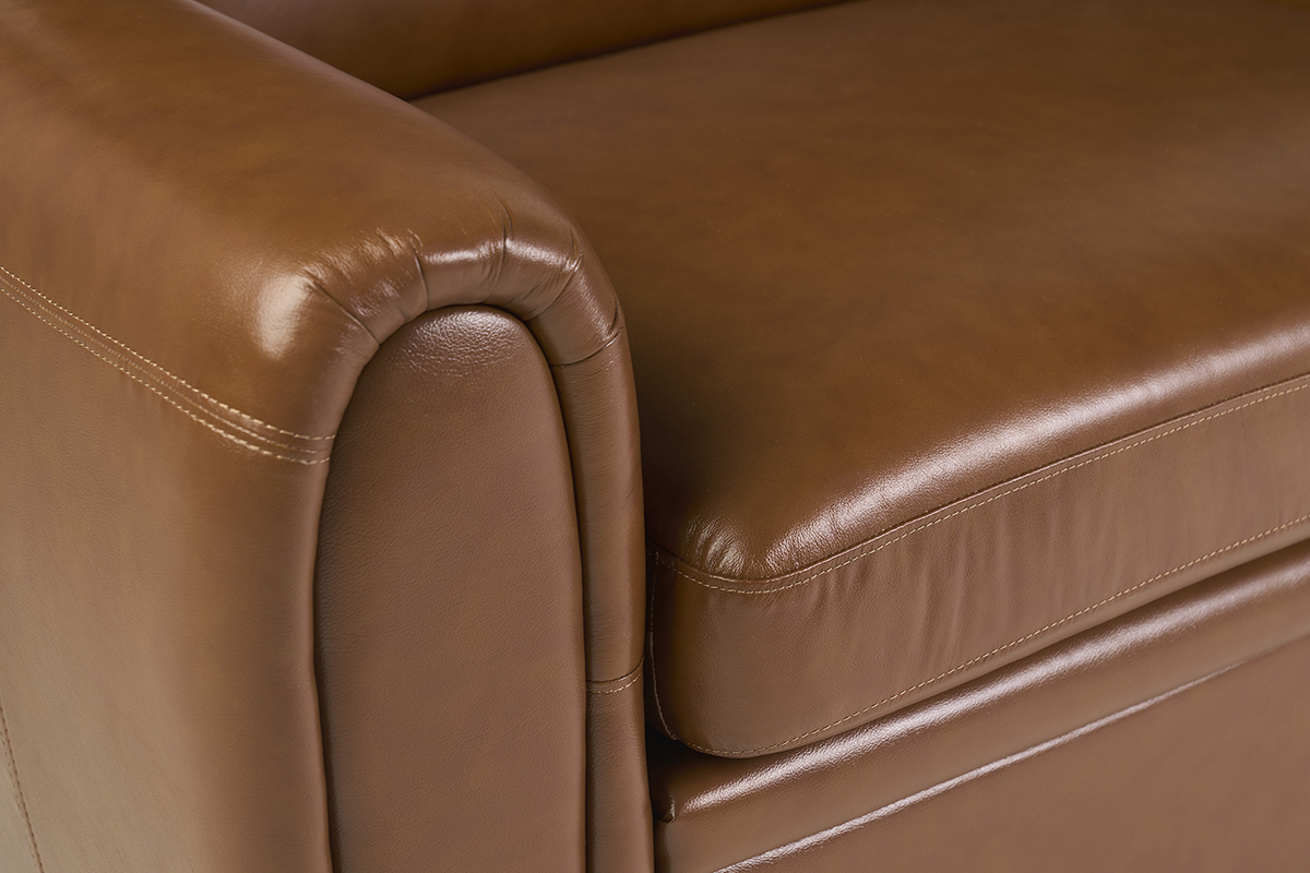 Divano letto 3 posti in pelle marrone CLUB