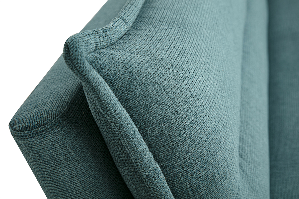 Divano letto 3 posti in tessuto ciniglia cedrato e legno chiaro BINGO