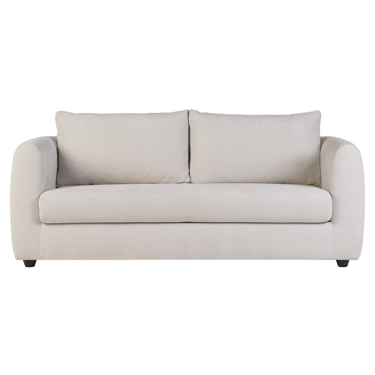 Divano letto 3 posti in tessuto effetto velluto beige HARLO