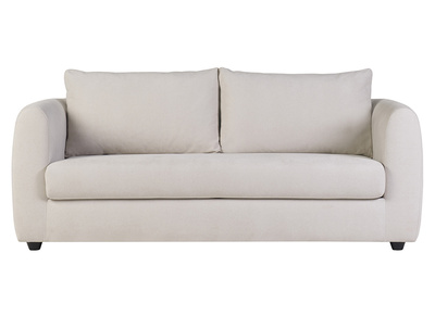 Divano letto 3 posti in tessuto effetto velluto beige HARLO