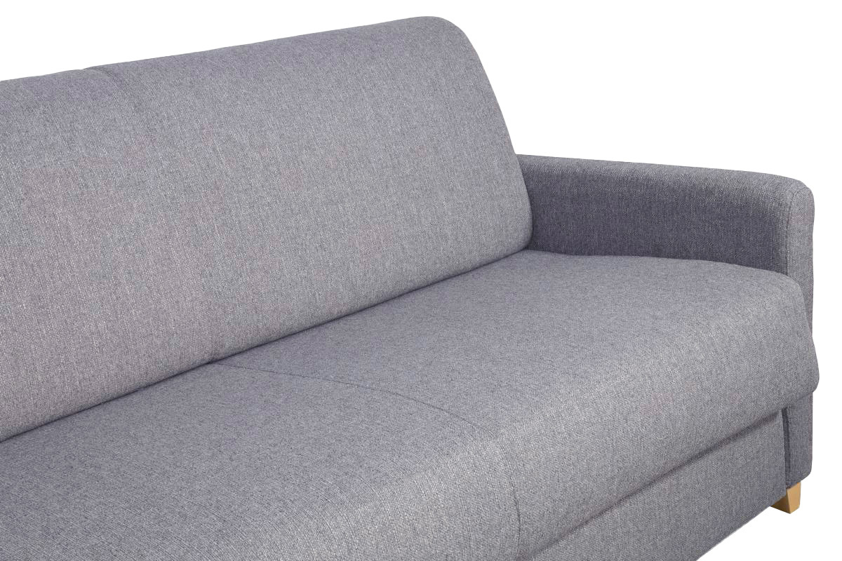 Divano letto 3 posti scandinavo grigio chiaro con materasso 18 cm SKANDY