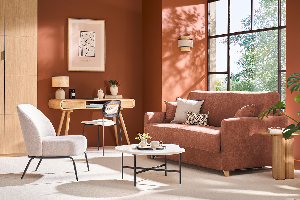 Divano letto 3 posti scandinavo grigio chiaro con materasso 18 cm SKANDY
