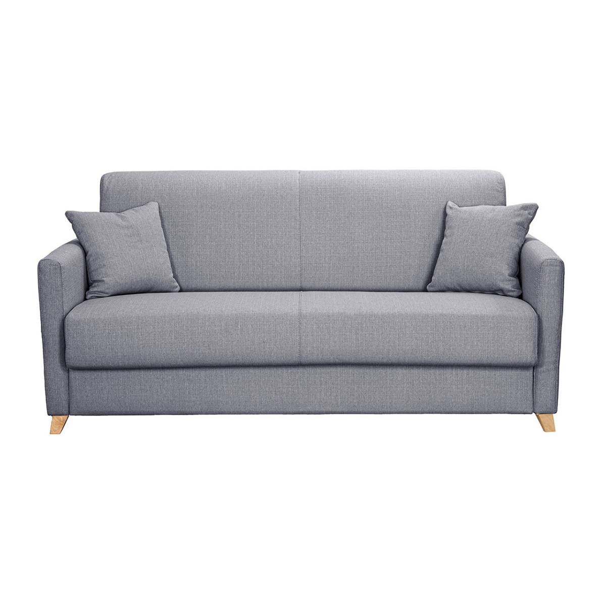 Divano letto 3 posti scandinavo grigio chiaro con materasso 18 cm SKANDY