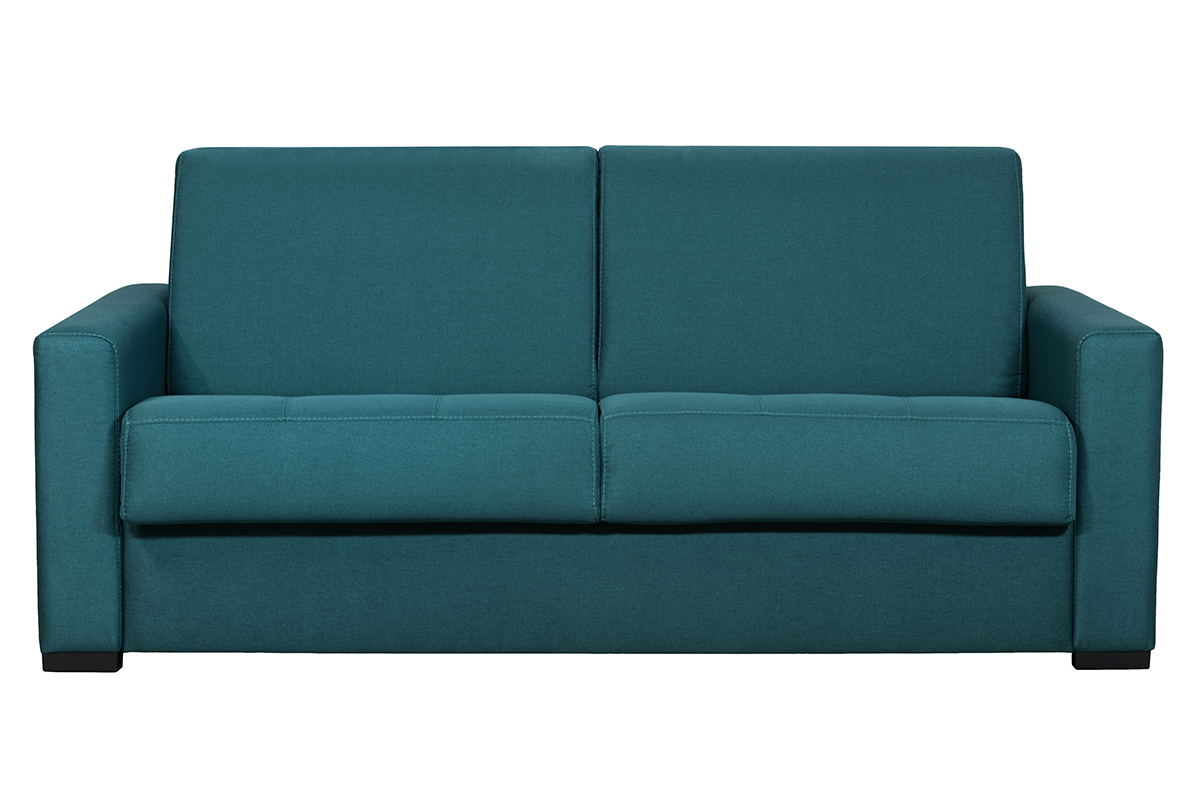 Divano letto con materasso 12 cm tessuto blu anatra DOME