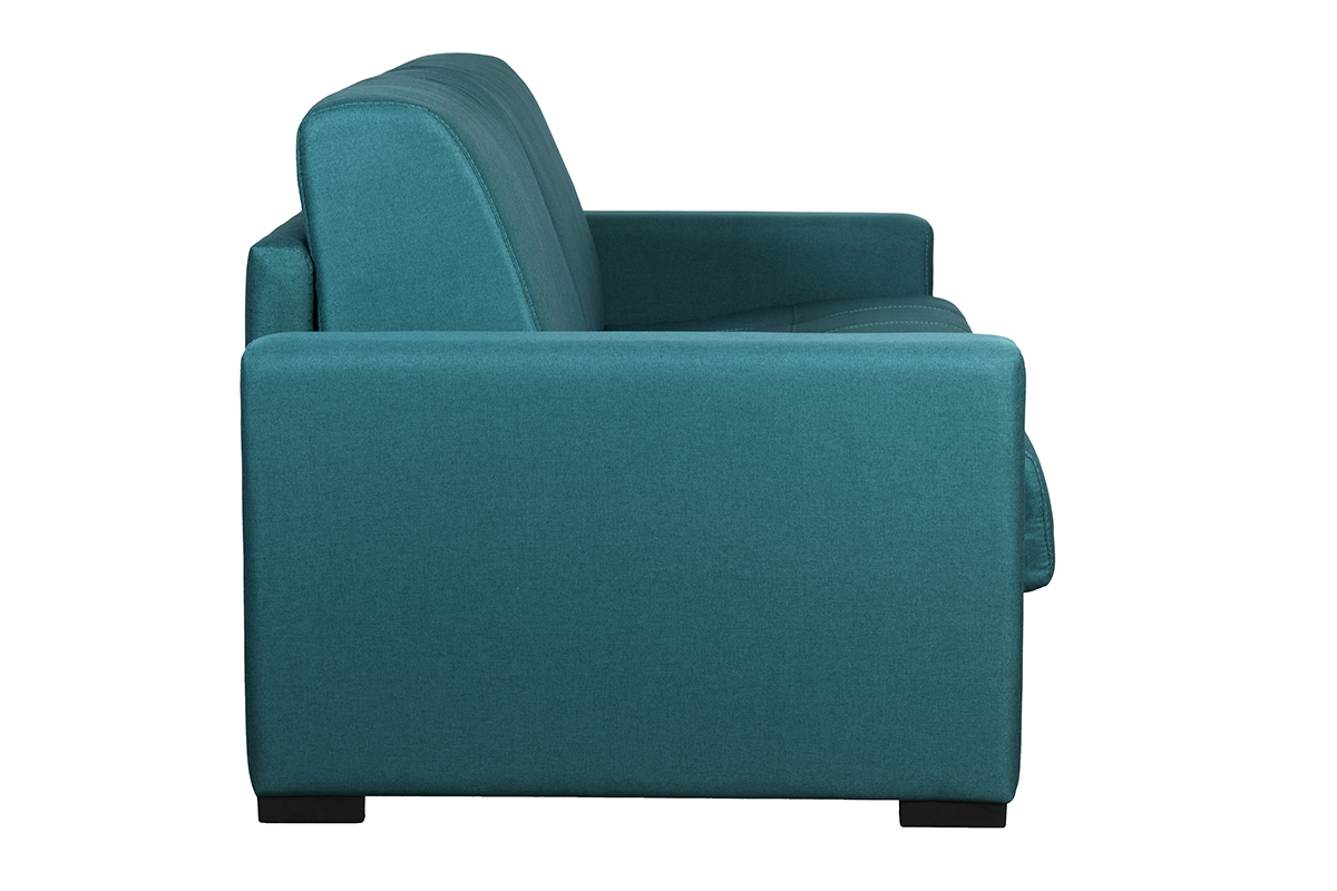 Divano letto con materasso 12 cm tessuto blu anatra DOME