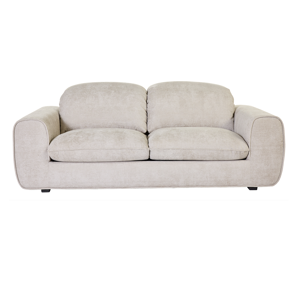 Divano letto con tetiere regolabili per 3 posti in tessuto velluto chenille beige NOAM