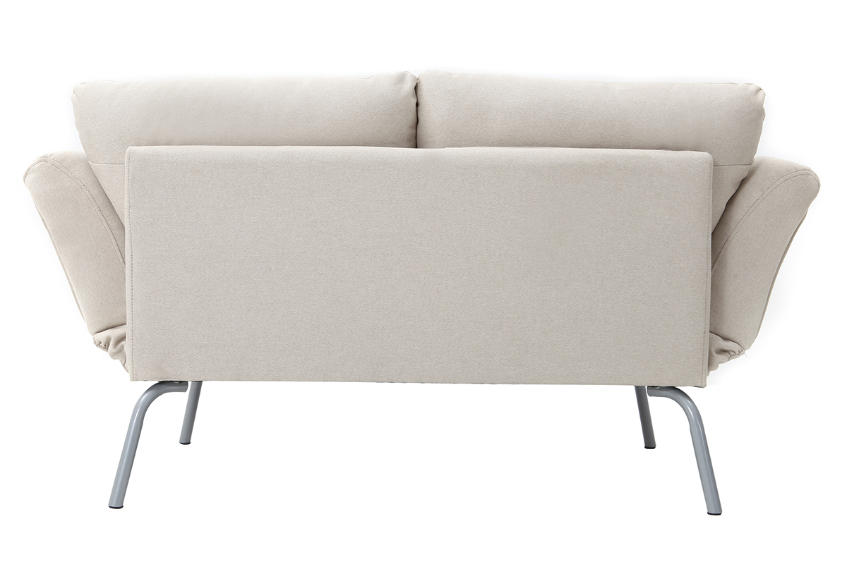 Divano letto design 2 posti beige microfibra ELMER